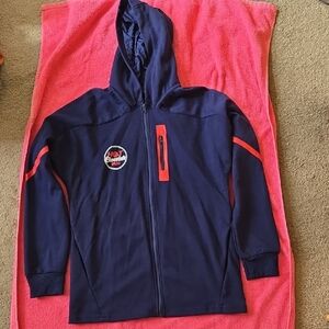 Ladies Navy and Red Hooded Jacket